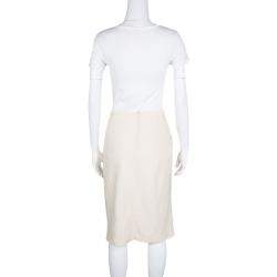 Pre Owned Escada Cream Wool Pencil Skirt M
