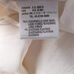 Pre Owned Escada Cream Wool Pencil Skirt M