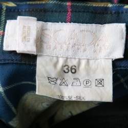 Pre Owned Escada Vintage Balmoral and Check Print Long Sleeve Silk Shirt M