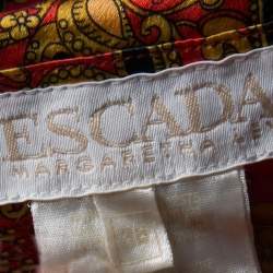 Pre Owned Escada Vintage Multicolor Printed Silk Long Sleeve Shirt M