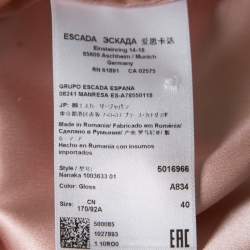 Pre Owned Escada Gloss Pink Silk Shawl Collar Nanaka Button Down Blouse L