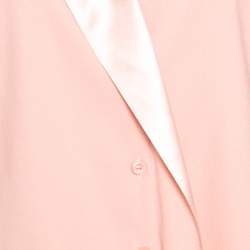 Pre Owned Escada Gloss Pink Silk Shawl Collar Nanaka Button Down Blouse L