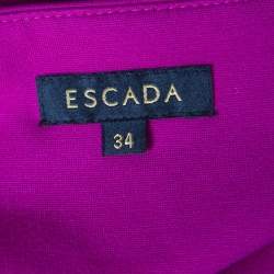 Pre Owned Escada Hot Lava Purple Stretch Knit Pintuck Detail Sleeveless Bodycon Dress S