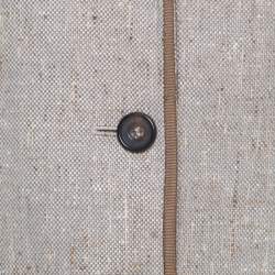 Pre Owned Escada Brown Textured Cotton and Silk Blend Tailored Pant Suit M