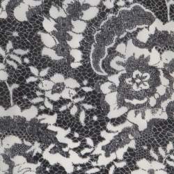 Escada Monochrome Lace Printed Silk Sleeveless Flounce Midi Dress XL