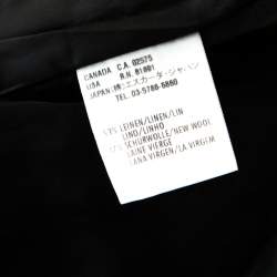 Escada Grey Linen and Wool Pleat Detail Tailored Blazer L