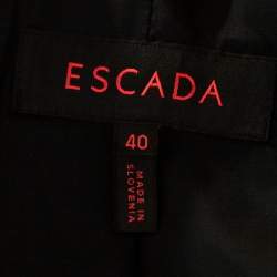 Escada Grey Linen and Wool Pleat Detail Tailored Blazer L