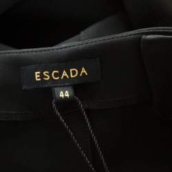Escada Black Crepe Pintuck Detail Tapered Tonisa Trousers XL