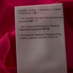 Pre Owned Escada Blossom Pink Jersey Ruched Side Detail Skirt L