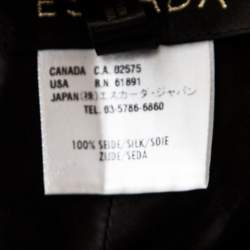 Pre Owned Escada Black Silk Ruched Back Asymmetric Pencil Skirt M