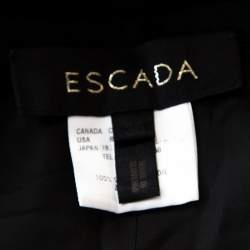 Pre Owned Escada Black Silk Ruched Back Asymmetric Pencil Skirt M