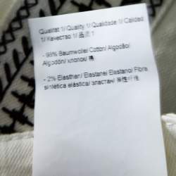 Escada White Contrast Embroidered Denim Straight Fit Jeans L