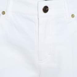 Pre Owned Escada White Stretch Denim High Rise Straight Leg Tessa Jeans S