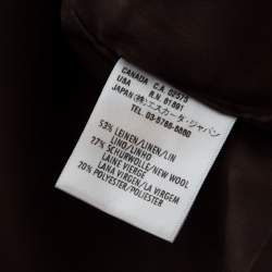 Escada Brown Basketweave Linen and Wool Wide Leg Hose Trousers XL