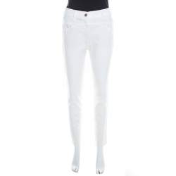 Pre Owned Escada White Stretch Denim Teresa Straight Leg Jeans S