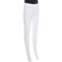 Pre Owned Escada White Stretch Denim Teresa Straight Leg Jeans S