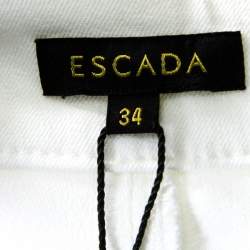Pre Owned Escada White Stretch Denim Teresa Straight Leg Jeans S