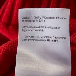Escada Medium Orange Cashmere Wool Asymmetric Sleeve Oversized Turtleneck Sweater M