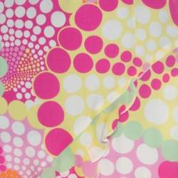 Pre Owned Escada Pink Circle Printed Silk Ruffled A Line Skirt L