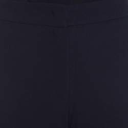 Escada Navy Blue Stretch Wool Crepe High Waist Cropped Tsava Trousers M