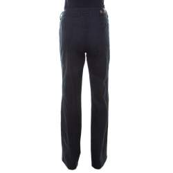 Pre Owned Escada Black Stretch Denim High Rise Straight Leg Tessa Jeans M