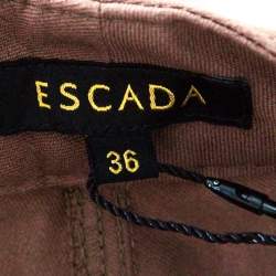 Pre Owned Escada Tobacco Brown Stretch Denim High Rise Straight Leg Tessa Jeans M