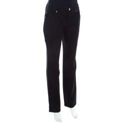 Pre Owned Escada Black Stretch Denim High Rise Straight Leg Tessa Jeans M