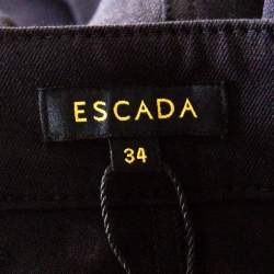 Pre Owned Escada Black Stretch Denim High Rise Straight Leg Tessa Jeans S