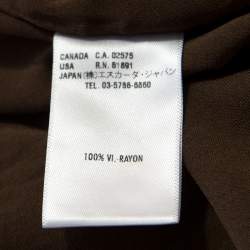 Escada Olive Green Stretch Knit Draped Faux Wrap Bodice Top M