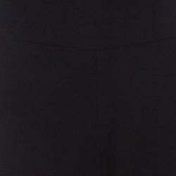 Pre Owned Escada Black Crepe Wool Contrast Silk Lined Side Slit Detail Hose Trousers M