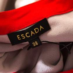 Escada Pewter Grey Silk Contrast Trim Long Sleeve Nendi Blouse M