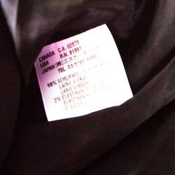 Pre Owned Escada Black Wool Crepe Ruffled Front Buttoned Jacket M