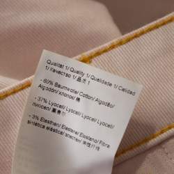 Pre Owned Escada Pale Beige Denim Contrast Topstitch Detail Tapered Jeans M