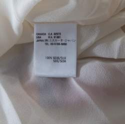 Pre Owned Escada Multicolor Brushstroke Print Silk Ruched Front Flared Skirt M