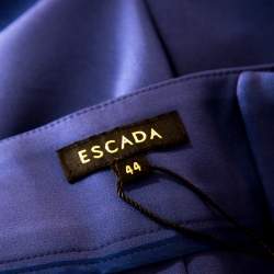 Escada Ink Blue Crepe Stretch Tapered Tineka Trousers XL