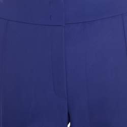 Escada Ink Blue Crepe Stretch Tapered Tineka Trousers XL