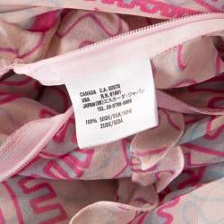 Pre Owned Escada Pink Abstract Print Crepe Silk Bead Embellished Kleid Maxi Dress M