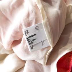 Pre Owned Escada Pink Floral Print Silk Corset Bodice Flared Abendkleid Maxi Dress M