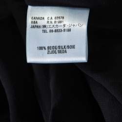 Escada Black Crepe Silk Sequin Embellished Fringed Hem Evening Dress M