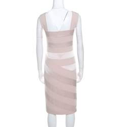 Pre Owned Escada Blush Pink Crepe Paneled Diantima Pencil Dress M
