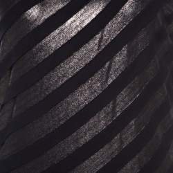 Pre Owned Escada Navy Blue Striped Foil Print Jersey Draped One Shoulder Eyline Dress M