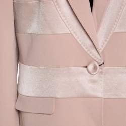 Escada Blush Pink Crepe Paneled Single Button Birma Blazer XL