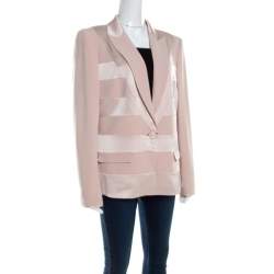 Escada Blush Pink Crepe Paneled Single Button Birma Blazer XL