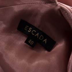 Pre Owned Escada Bellini Pink Crepe Pinch Pleat Draped Dyani Dress L