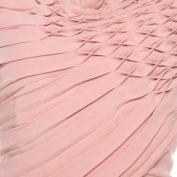 Pre Owned Escada Bellini Pink Crepe Pinch Pleat Draped Dyani Dress L