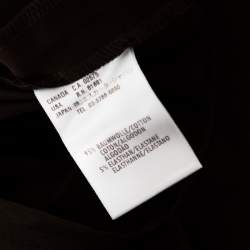 Pre Owned Escada Brown Stretch Cotton High Waist Straight leg Trousers M