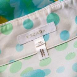 Escada Cream Floral Print Silk Button Front Shirt M