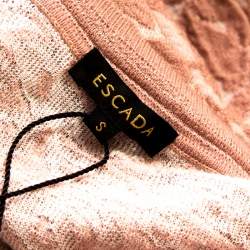 Pre Owned Escada Dark Tender Rose Floral Jacquard Knit Sleeveless Shela Top S