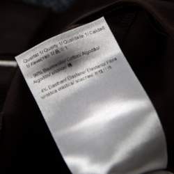 Pre Owned Escada Mocca Brown Stretch Cotton Embroidered Waist Detail Cropped Pants L