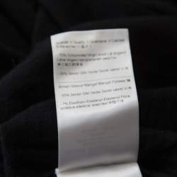 Pre Owned Escada Black Silk Wool Knit Floral Embroidered Long Sleeve Top S